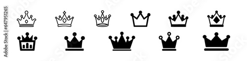 Museum crown icon. Outline museum king vector, Set of black crown icons. Black king symbol collection, Crown icon set. crown vector Icon, 