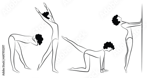 The set figures of womans gymnasts.
