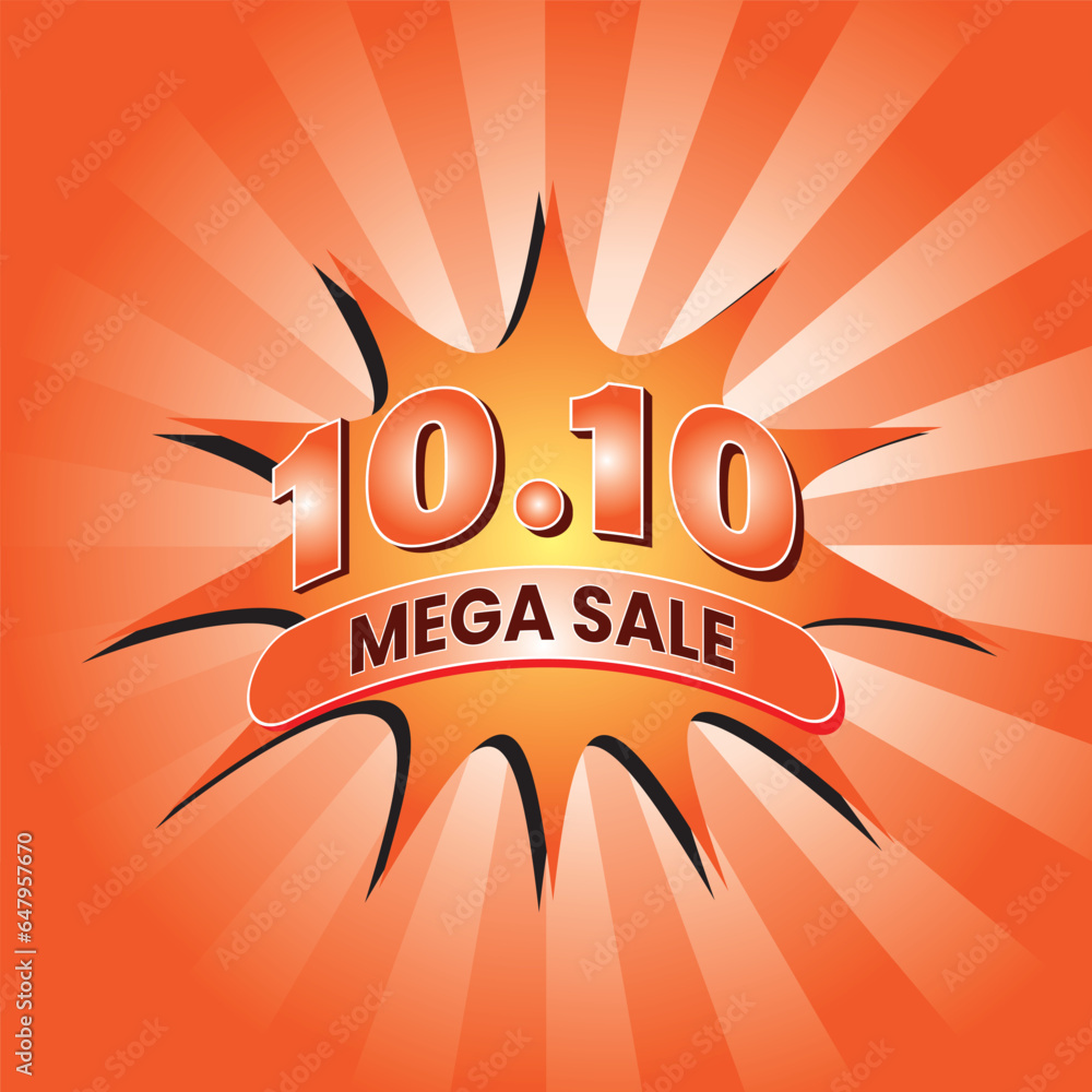 10.10 Shopping Day font expression pop art comic speech bubble. Vector illustration. 10.10 Shopping Day Mega Sale Template design for web or social media. 10.10 Shopping Day font expression pop art comic speech bubble. Vector illustration. 10.10 Shopping Day Mega Sale Template design for web or social media.