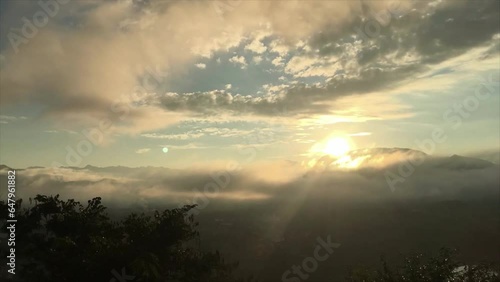 Sunrise at Mount Phousi in Town of Luang Prabang, Laos. photo