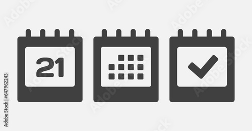 Vector icon page calendar - 21 day, agenda, done
