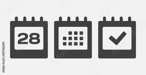 Vector icon page calendar - 28 day, agenda, done photo