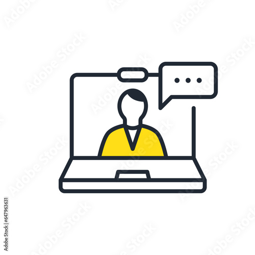 オンライン相談のシンプルなベクターアイコンイラスト素材