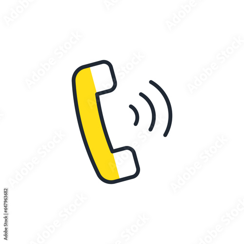 電話でのお問い合わせのシンプルなベクターアイコンイラスト素材