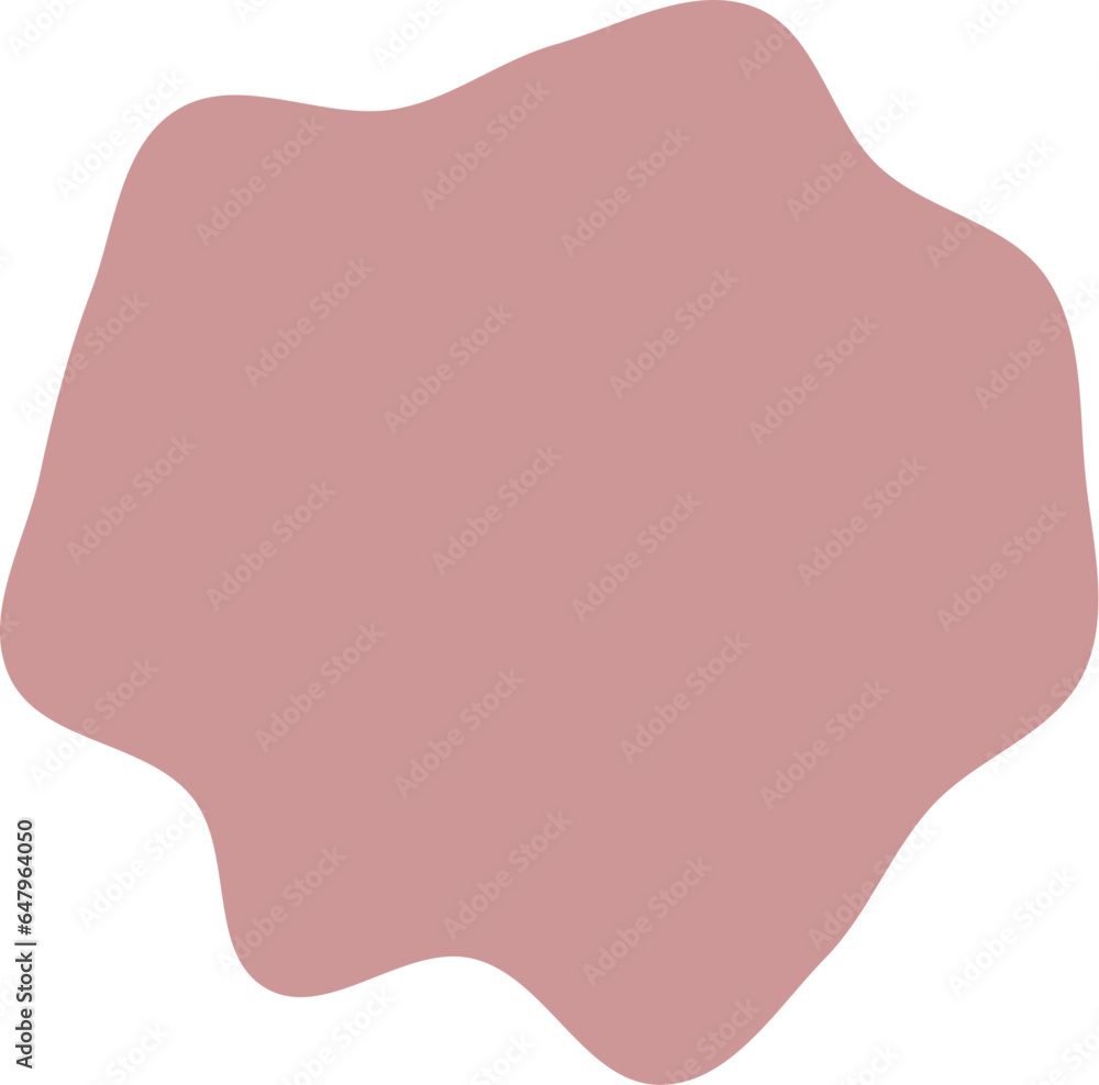 Organic blob shape abstract vector illustration isolated on transparent background.