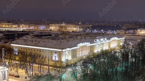 Buildings of the Senate and Synod as seen from St. Isaac's Cathedral dome. St. Petersburg, Russia photo