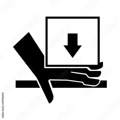 Hand Crush Force From Above Black Icon ,Vector Illustration, Isolate On White Background Label. EPS10