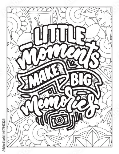 Affirmative quotes coloring page. Positive quotes. Good vibes. Coloring book for adults. Typography design. Hand drawn with inspiration word. Coloring for adult and kids. Quotes. Quotes Coloring.
