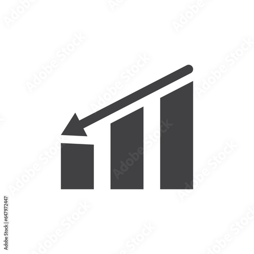 real estate graph downword vector icon. photo