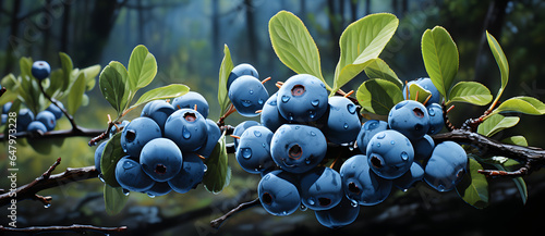 a close up of a bunch of blue berries