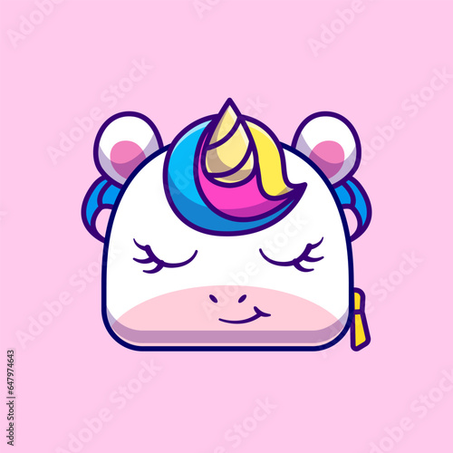 Cute Unicorn Bag Cartoon Vector Icon Illustration. Animal 
Education Icon Concept Isolated Premium Vector. Flat
Cartoon Style