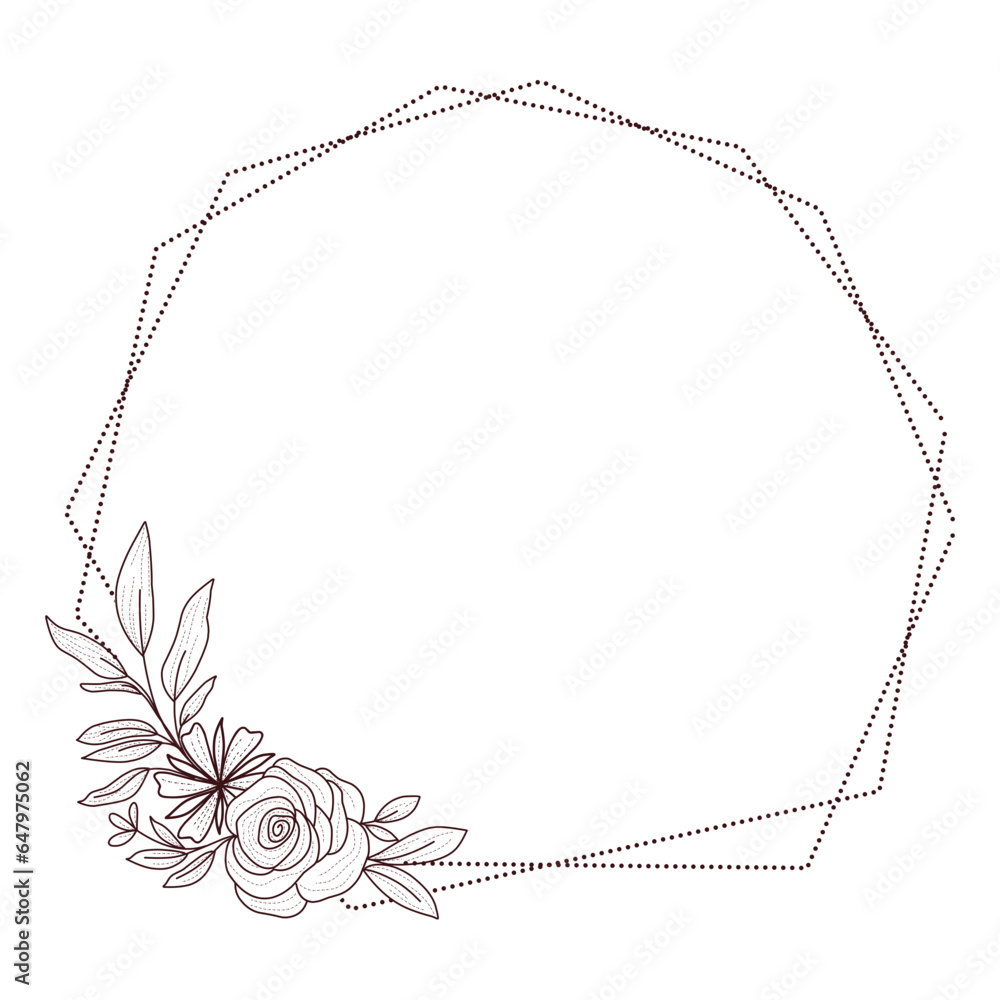 Beautiful Flower Wreath Line Art Beautiful Flower Wreath Line Art