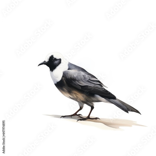 White-faced storm-petrel bird isolated on white background.