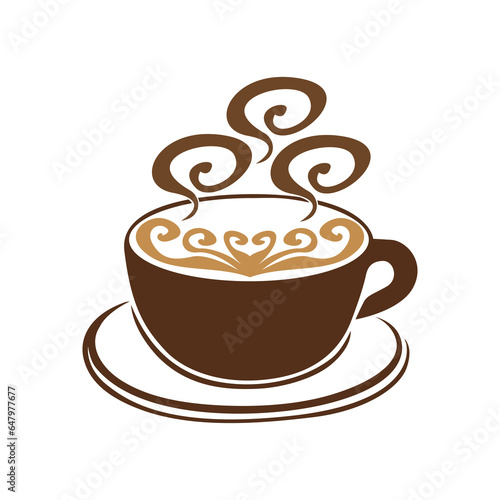 Coffee cup icon design. Template coffeeshop logo vector illustration