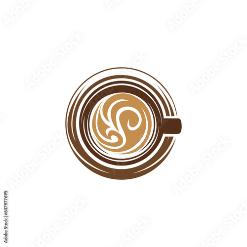 Coffee cup icon design. Template coffeeshop logo vector illustration