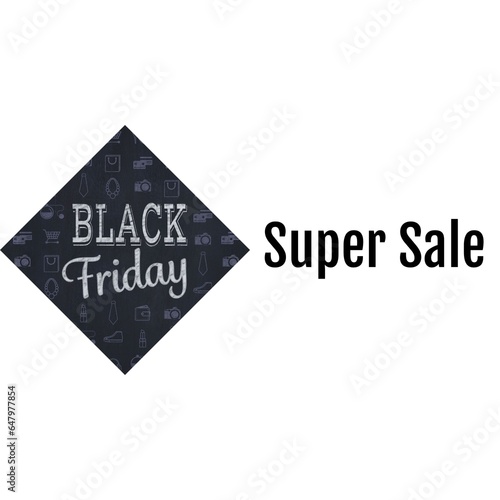 Black friday, super sale text on white background