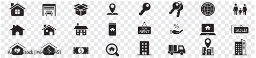 Real Estate icons collection vector