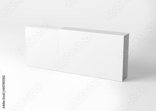 white plain empty blank large packaging paper box with sleeve on isolated background
