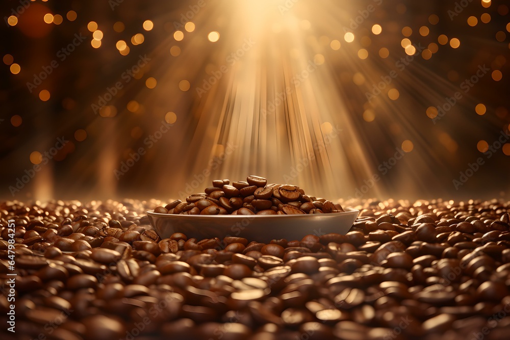 Perfekter Röstvorgang: Kaffeebohnen im Brennpunkt - obrazy, fototapety, plakaty 