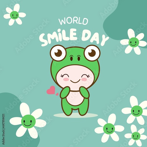 Fototapeta Naklejka Na Ścianę i Meble -  Premium Vector | World smile day banner