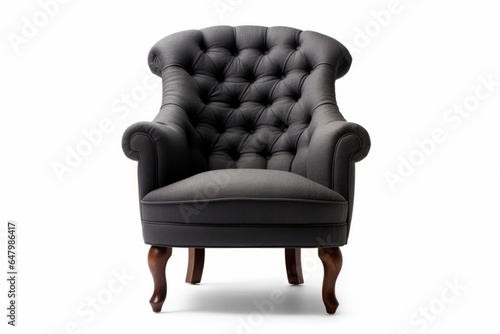 photograph of a Tufted Back Accent Chair isolated on white background