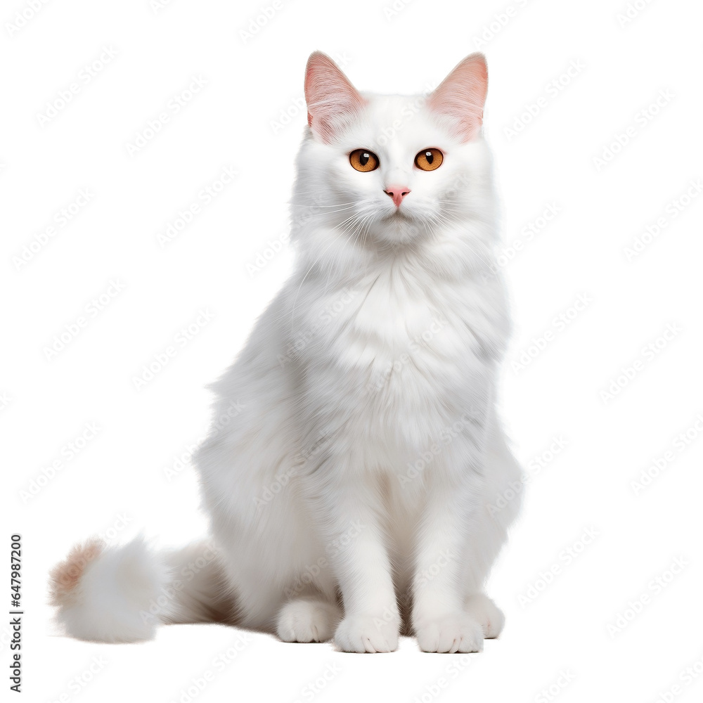 saksorn99_Turkish_Van_cat_cute_whole_body_no_shadow_highest_