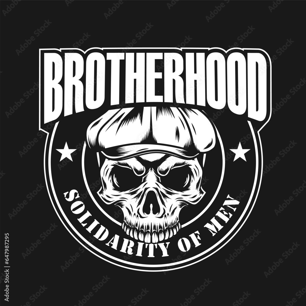Brotherhood sign with skull drawing
