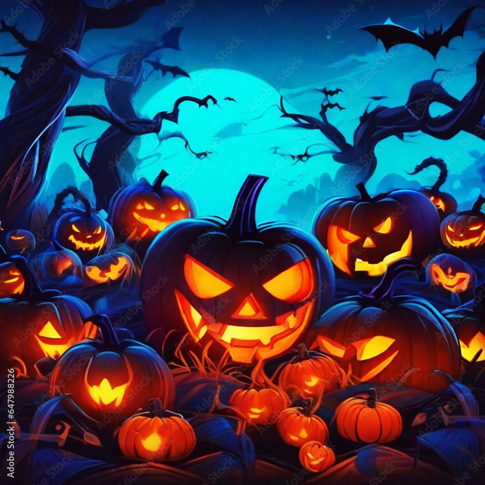 an image of kids carving pumpkins and making jack-o'-lanterns
