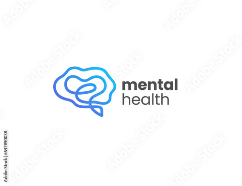 Braing Mental health logo design vector