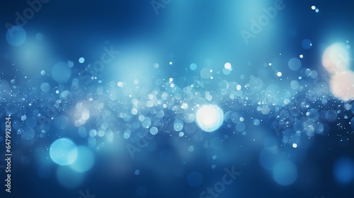 a blue background with white circles