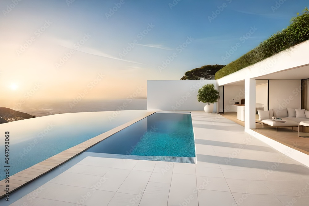 Fototapeta premium luxury swimming pool-generated by AI