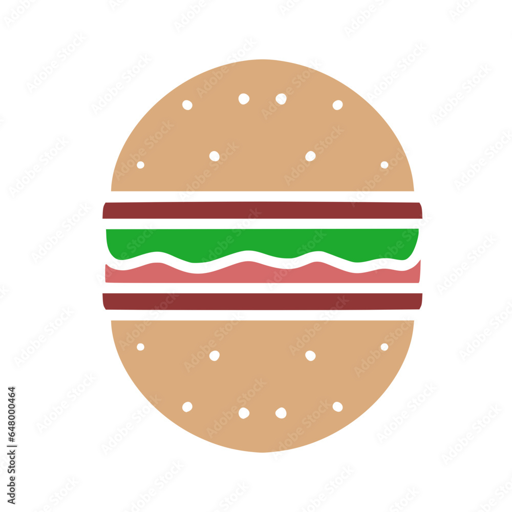 Hamburger Flat Illustration Hamburger Flat Illustration