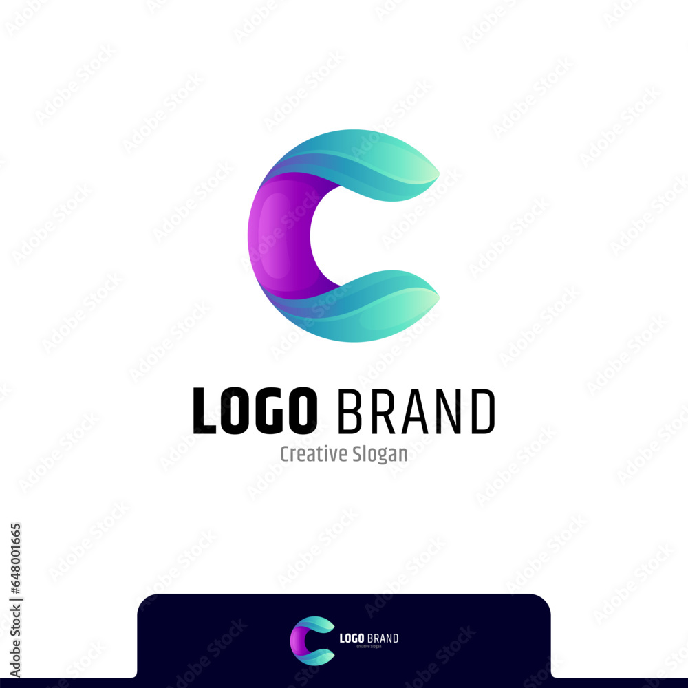 Letter c logo concept with leaf Letter c logo concept with leaf