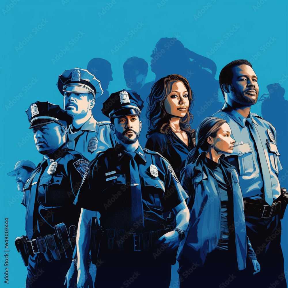 Diverse group of police officers.
