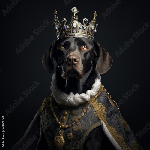 Dog with a king's crown.