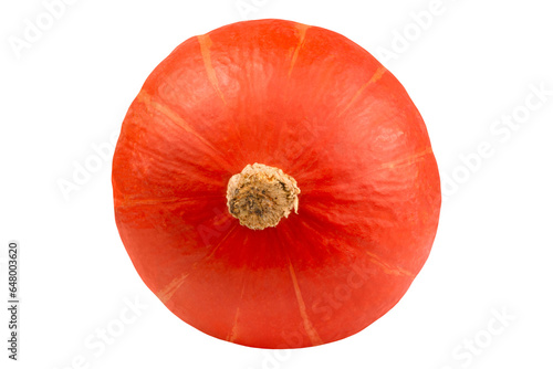 Small hayati pumpkin isolated on transparent background, top view. photo