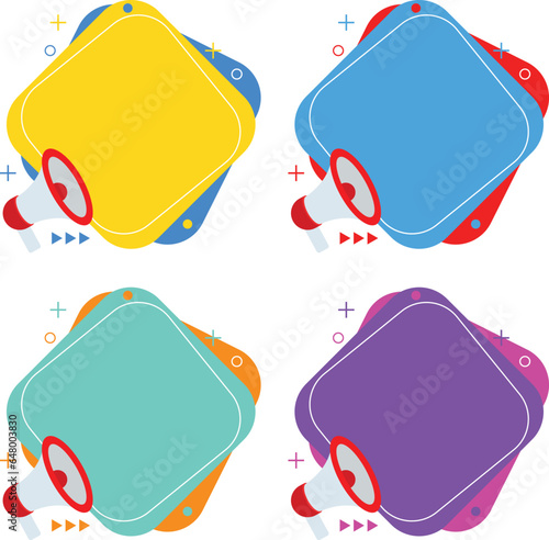  flat text box frame collection design