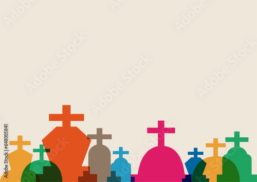 Halloween theme colorful tomb catacomb dark decoration background