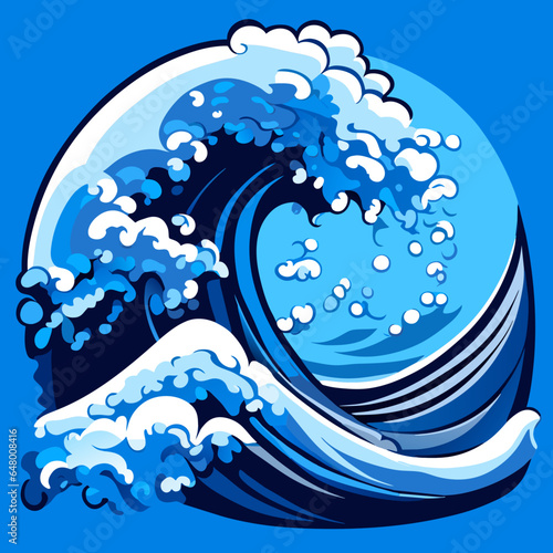 wave, isolate, vector, tsunami