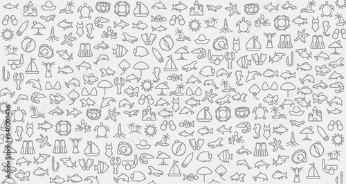 background with sea animals icons. sea icon background