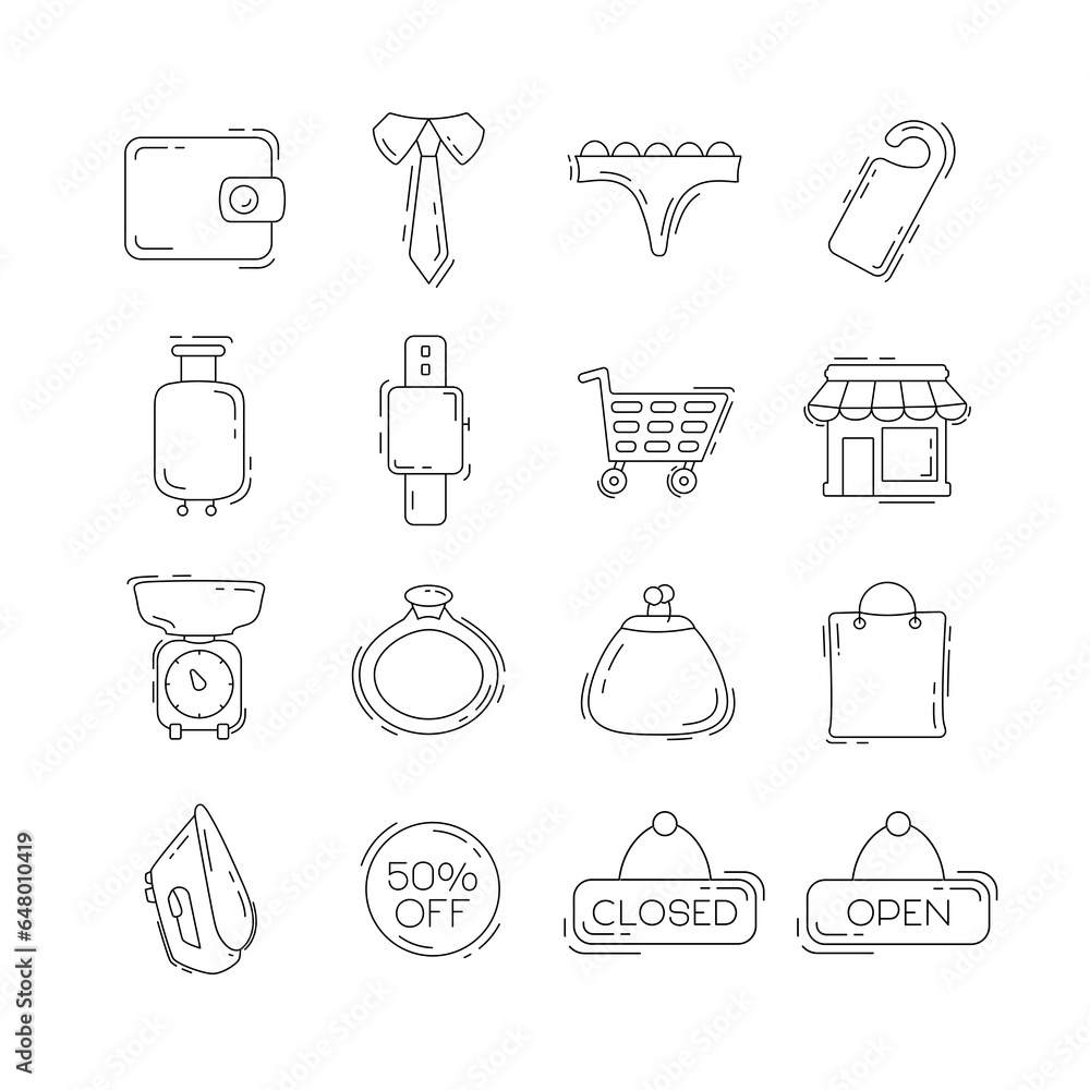 shopping thin line icon set with store, price tag, shopping cart shopping thin line icon set with store, price tag, shopping cart