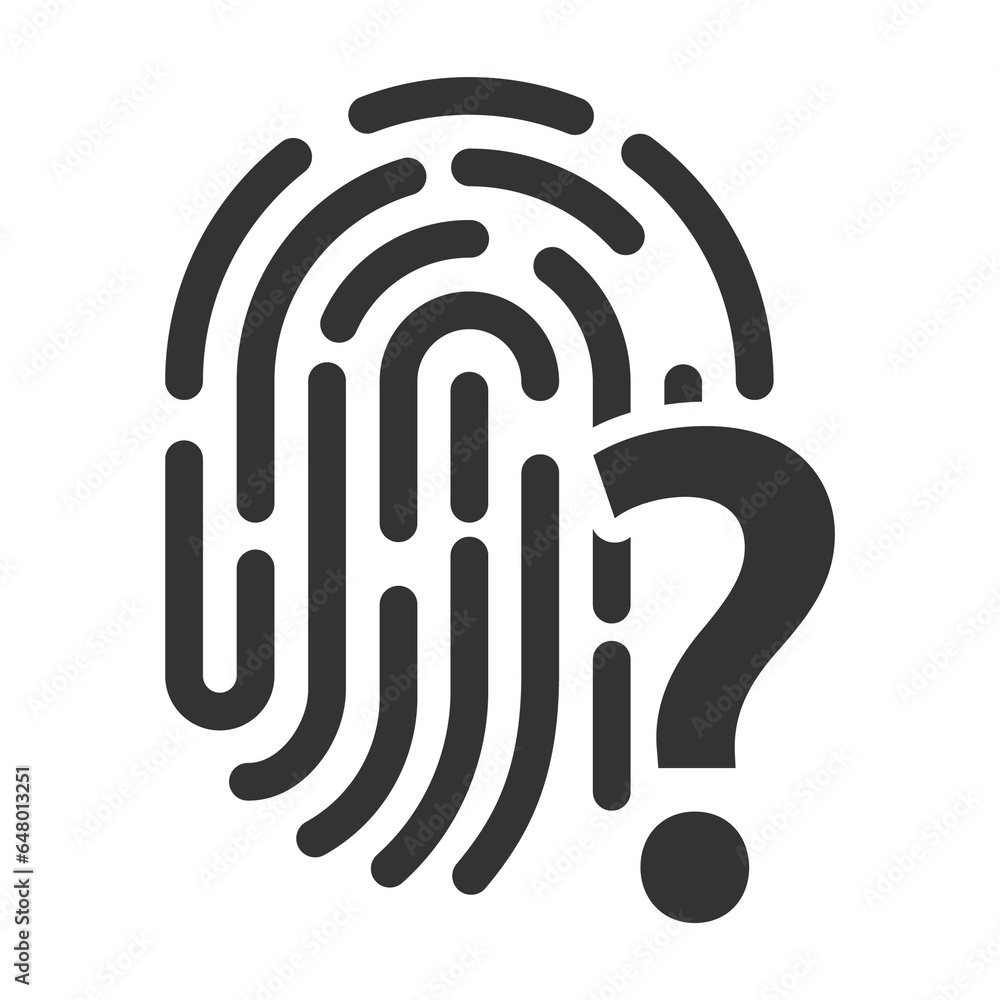 Vector illustration of unknown fingerprint icon in dark color and transparent background(PNG). Vector illustration of unknown fingerprint icon in dark color and transparent background(PNG).