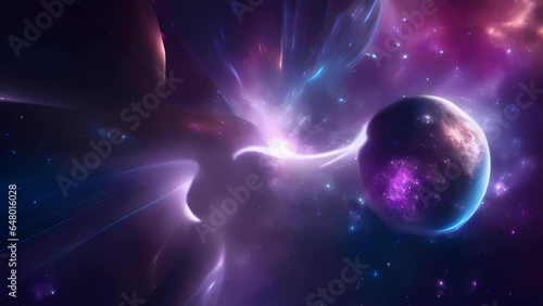 Cosmic Pulse Stardustlike particles flicker and spark, pulsating in sync with a celestial heartbeat, as if the very core of the universe is radiating in waves of vibrant energy. photo