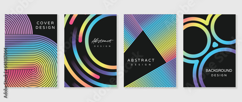 Fluid gradient background vector. Cute and minimal style posters with colorful, geometric shapes, liquid color. Modern wallpaper design for social media, idol poster, banner, flyer.
