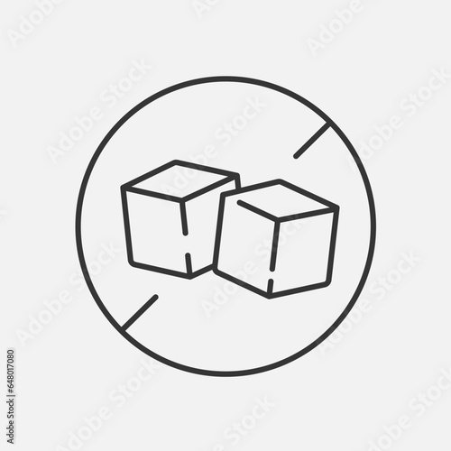 Product free of sugar line icon. Control eating sweet products. Vector