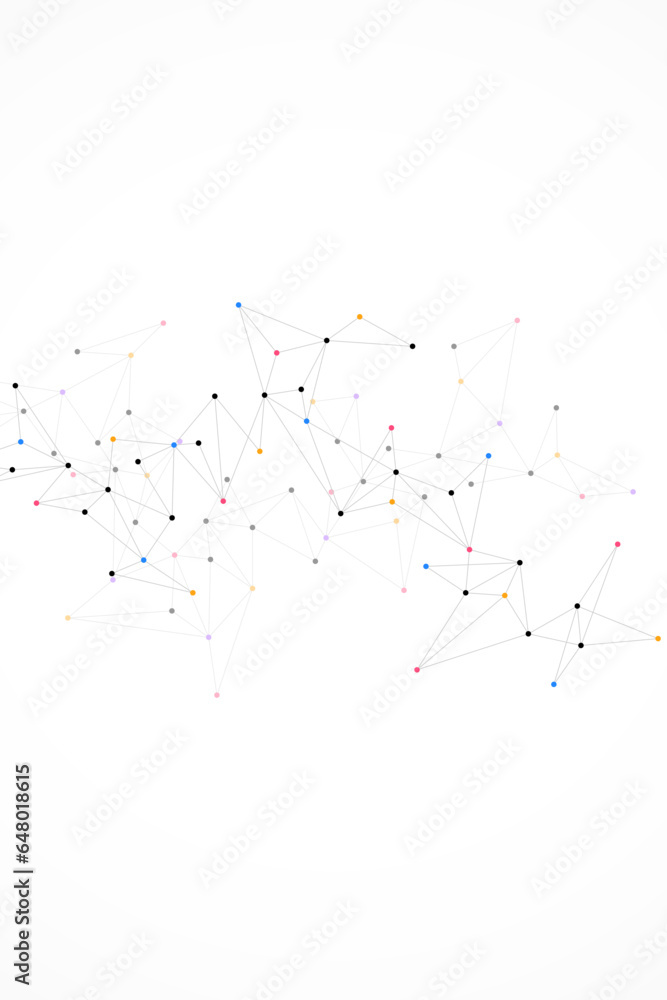 Vector illustration of minimalistic design with connecting the dots and lines. Abstract geometric background of science and technology concept Vector illustration of minimalistic design with connecting the dots and lines. Abstract geometric background of science and technology concept