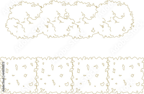Vector sketch clipart illustration of plants, flowers and trees for completeness of images and designs