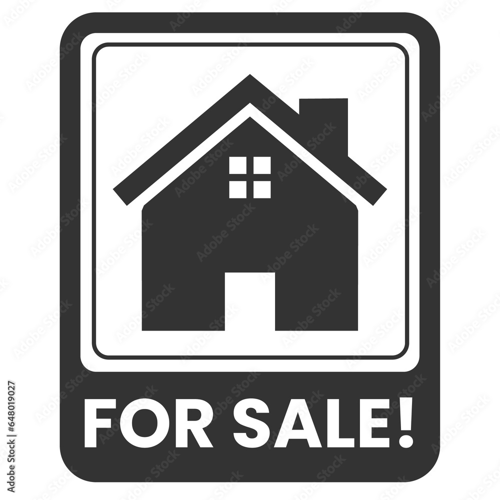 Vector illustration of house for sale icon in dark color and transparent background(PNG). Vector illustration of house for sale icon in dark color and transparent background(PNG).