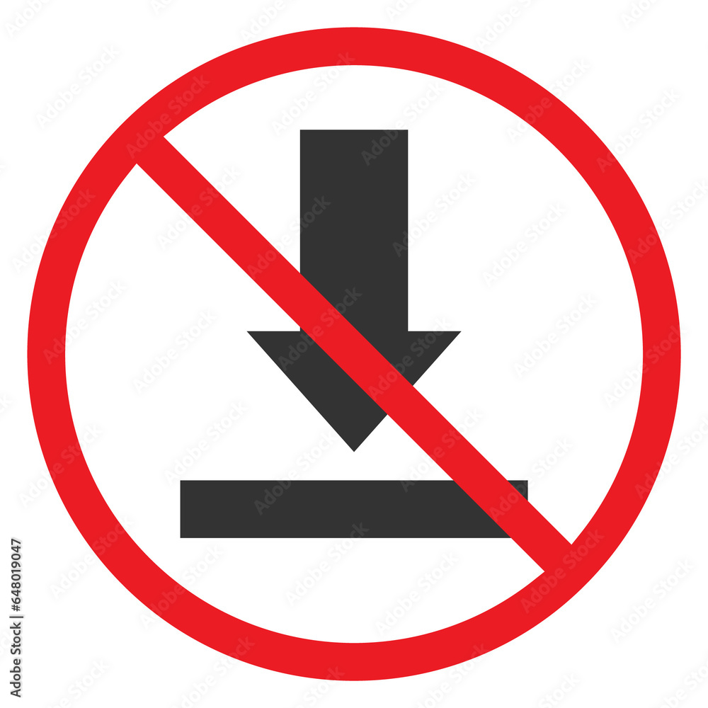Vector illustration of don't download icon in dark color and transparent background(PNG). Vector illustration of don't download icon in dark color and transparent background(PNG).