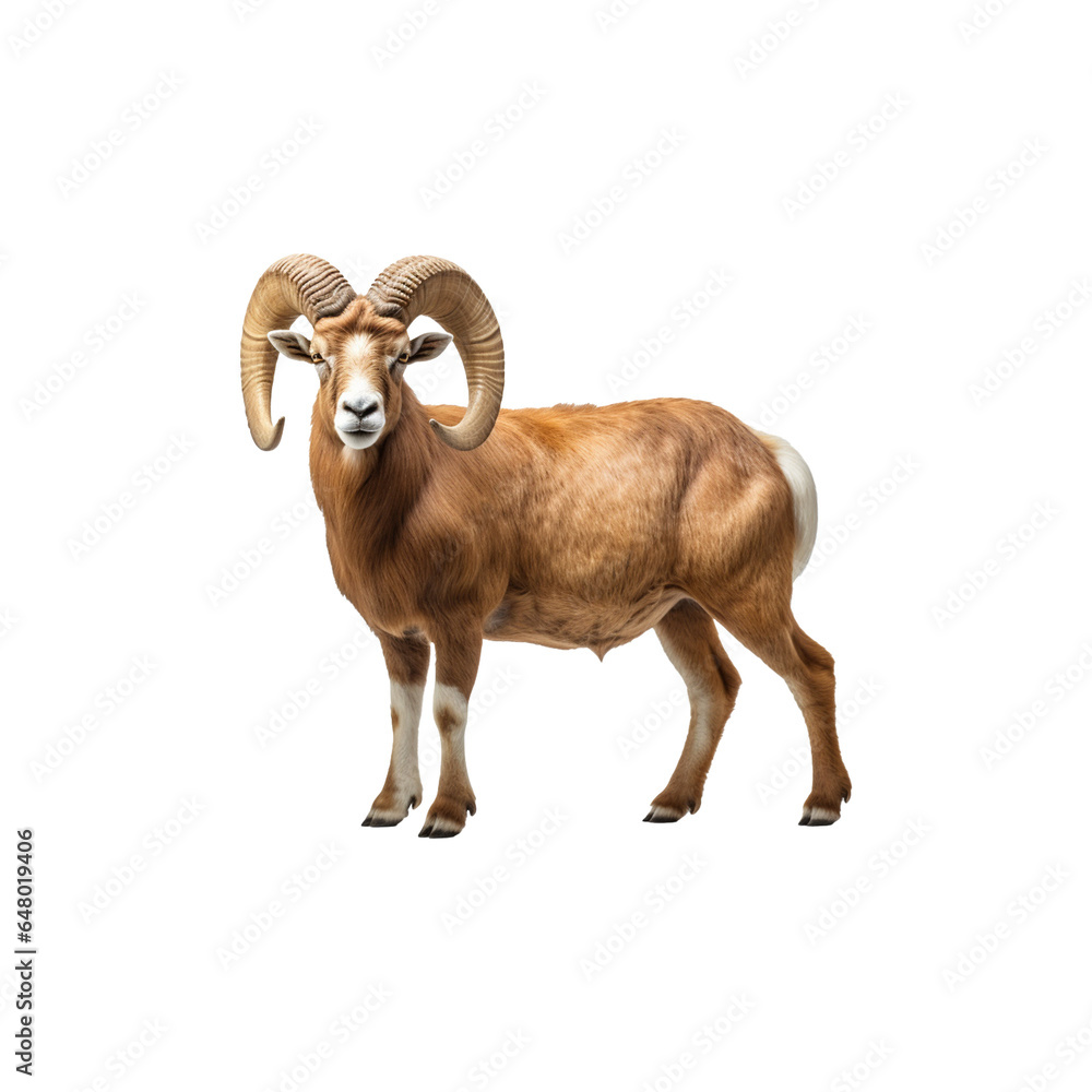 Goat isolated on PNG transparent background